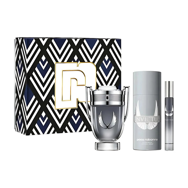 Paco Rabanne Invictus Platinun M EDP 100Ml+Deo 150ml+10ml 3Pcs Set